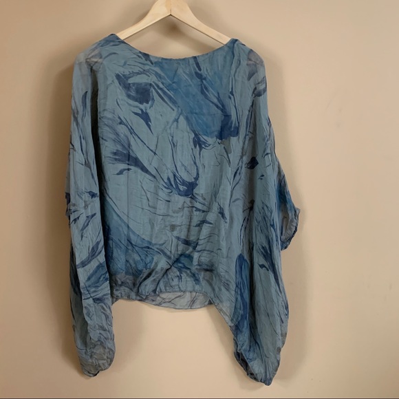 Amanti Silk Top Boat Neck Blouse, Made in Italy - Picture 3 of 5